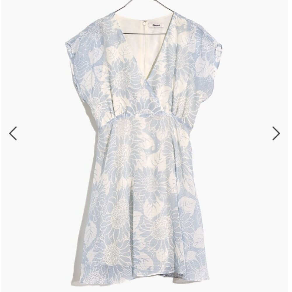 Madewell Crossover Mini Dress in Sunflower Season, Size 4